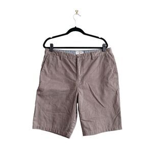 Billabong Mens Shorts Zip Up Flat Front Closure Casual Chino Brown Size 36